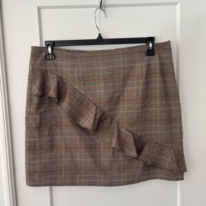 CeCe Plaid Pencil Skirt - Brown and Red